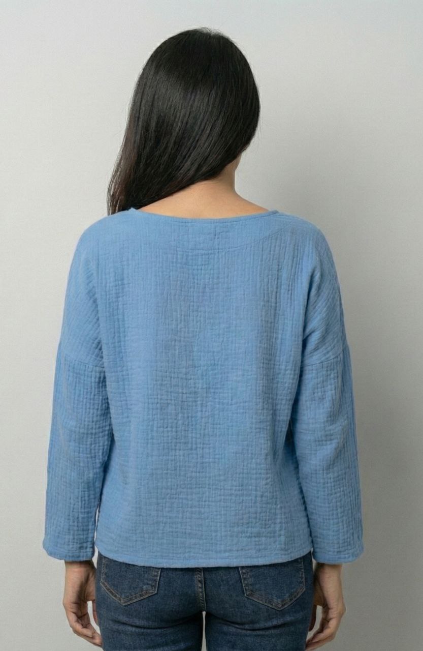 Lovshy Soft Textured Solid Full Sleeve Top nb - Image 11