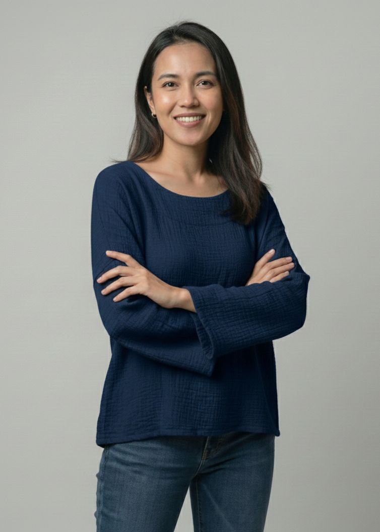 Lovshy Soft Textured Solid Full Sleeve Top nb - Image 5