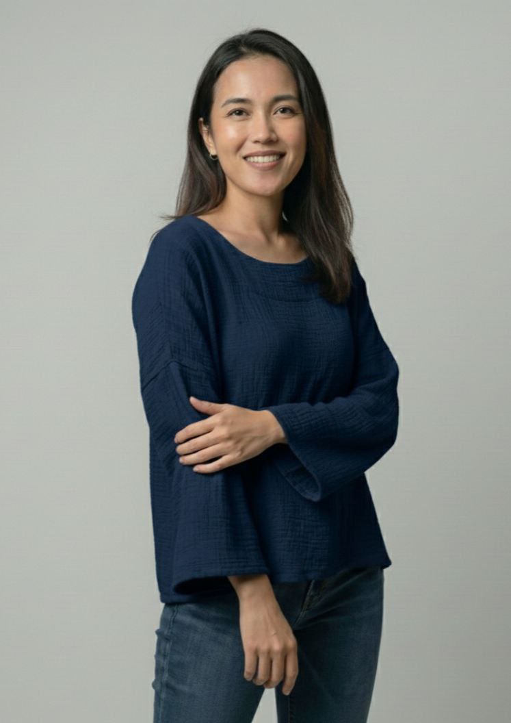 Lovshy Soft Textured Solid Full Sleeve Top nb - Image 3