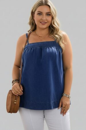 Lovshy Fashionable Denim Strappy Top for Women