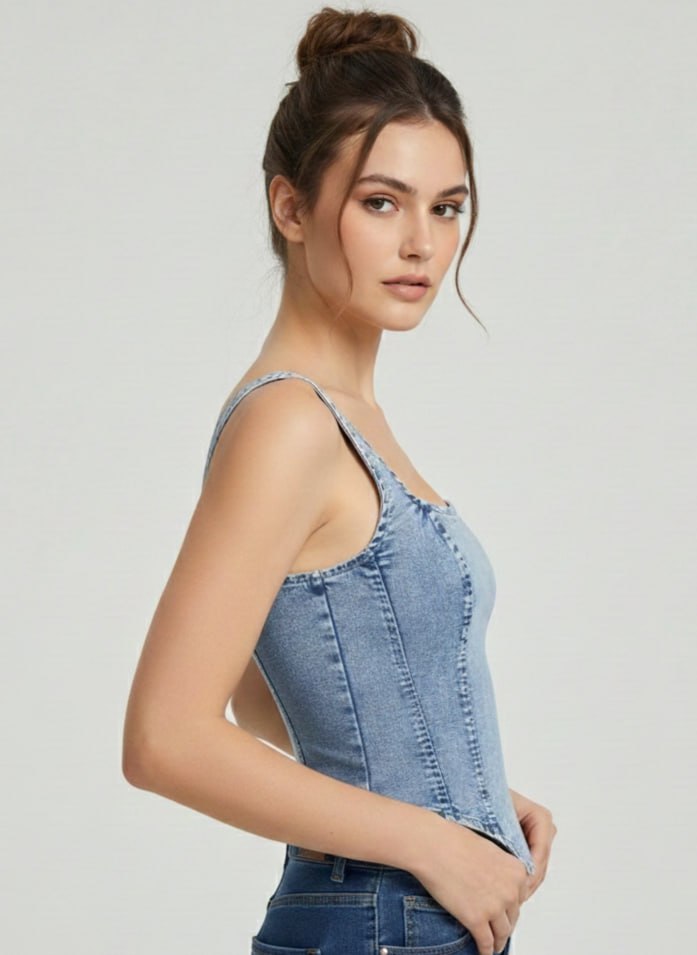 Lovshy Trendy Design Back Zip Crop Top For Women - Image 9