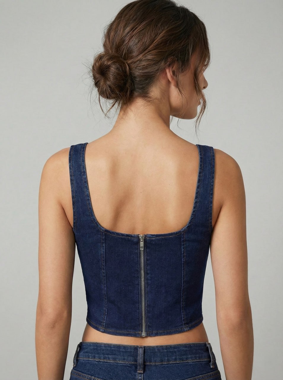 Lovshy Trendy Design Back Zip Crop Top For Women - Image 12