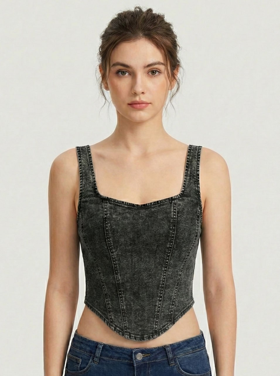 Lovshy Trendy Design Back Zip Crop Top For Women - Image 19