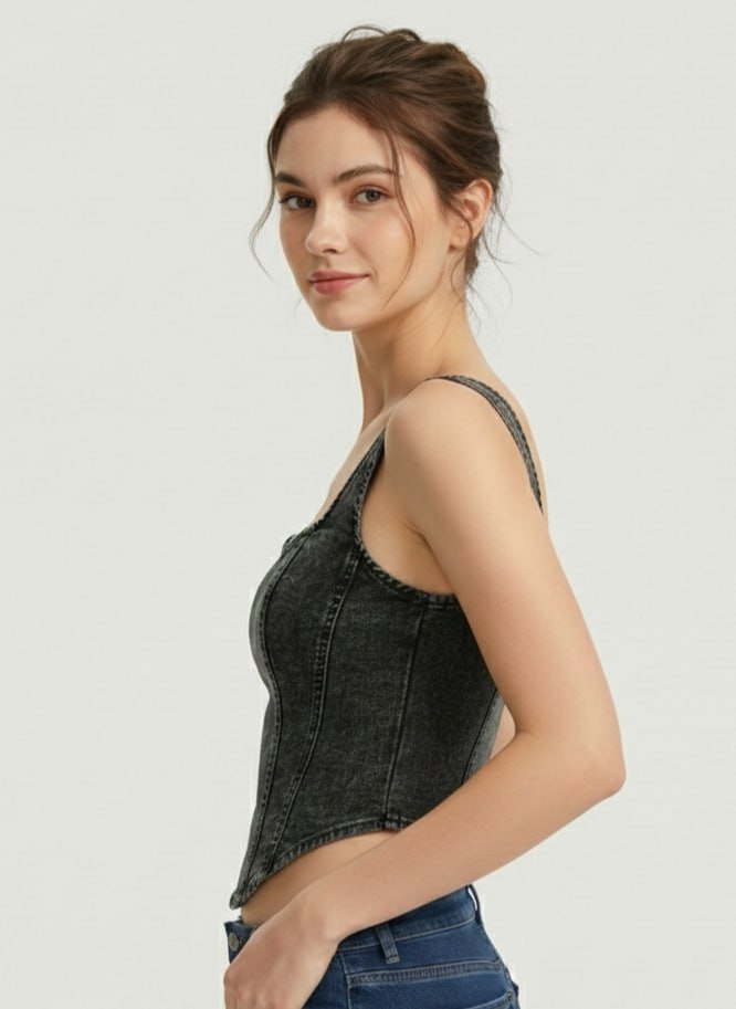 Lovshy Trendy Design Back Zip Crop Top For Women - Image 18