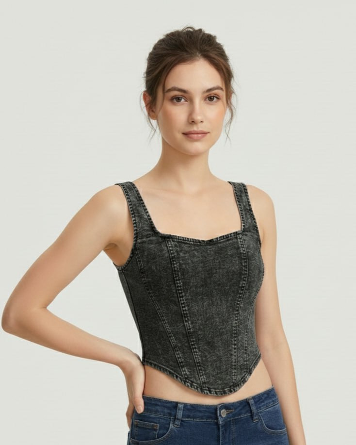 Lovshy Trendy Design Back Zip Crop Top For Women - Image 16