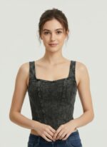 Lovshy Trendy Design Back Zip Crop Top For Women bd