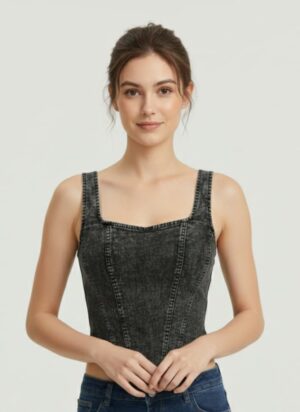 Lovshy Trendy Design Back Zip Crop Top For Women bd