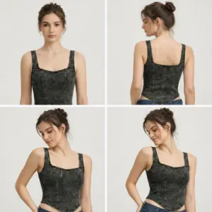 Lovshy Trendy Design Back Zip Crop Top For Summer db