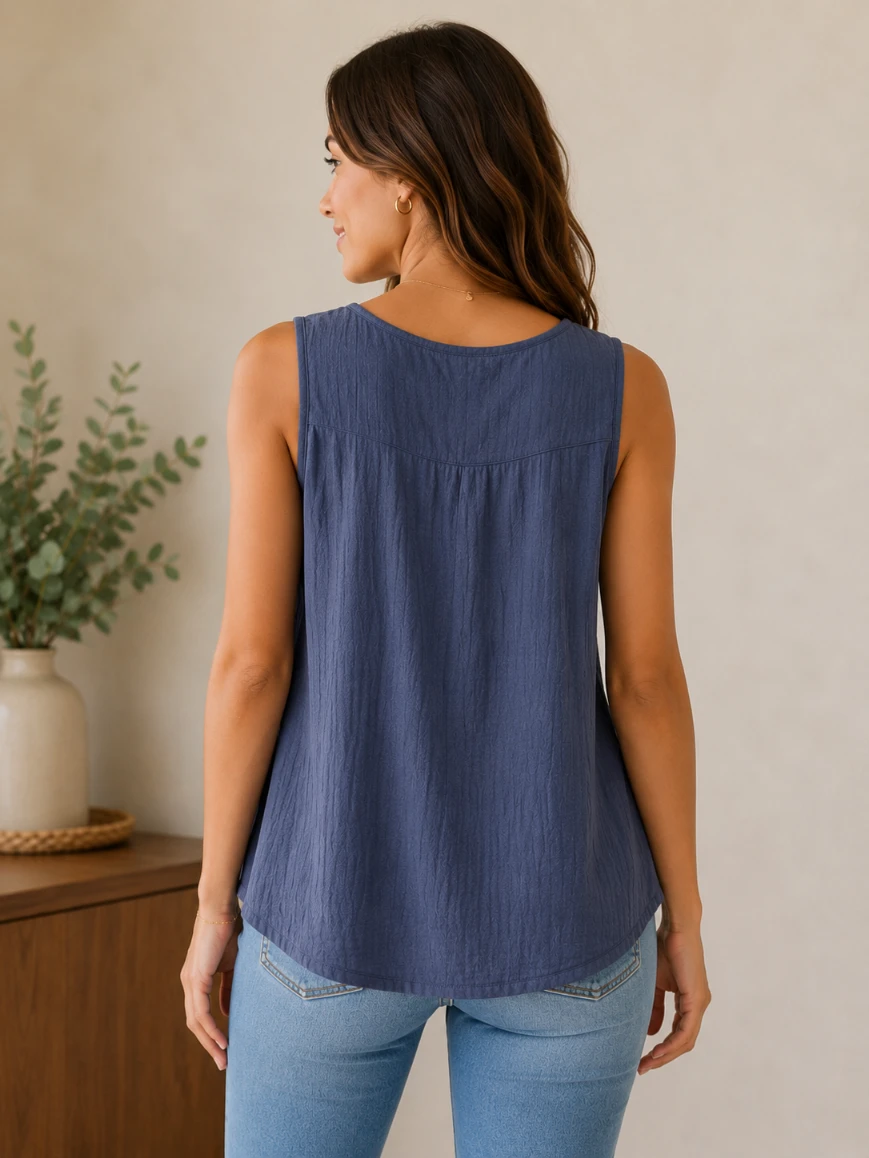 Lovshy Casual Solid Color Top For Summer - Image 3