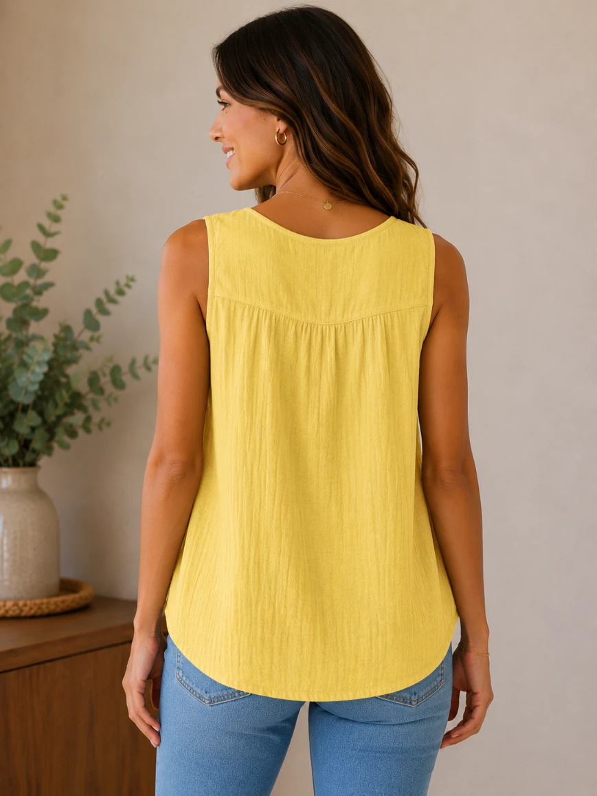 Lovshy Casual Solid Color Top For Summer - Image 7