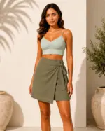 Lovshy Women’s Soft Comfortable Wrap Skirt with Side Bow