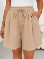 Lovshy Women's Breezy High-Rise Casual Shorts with Pockets