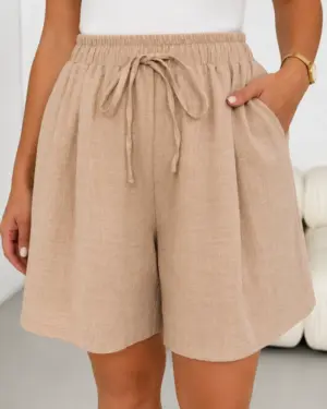 Lovshy Women's Breezy High-Rise Casual Shorts with Pockets