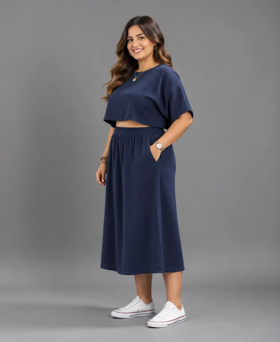 Lovshy Trendy Comfortable Top And Skirt Set nb - Image 3