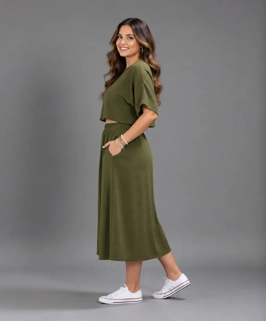 Lovshy Trendy Comfortable Top And Skirt Set nb - Image 6