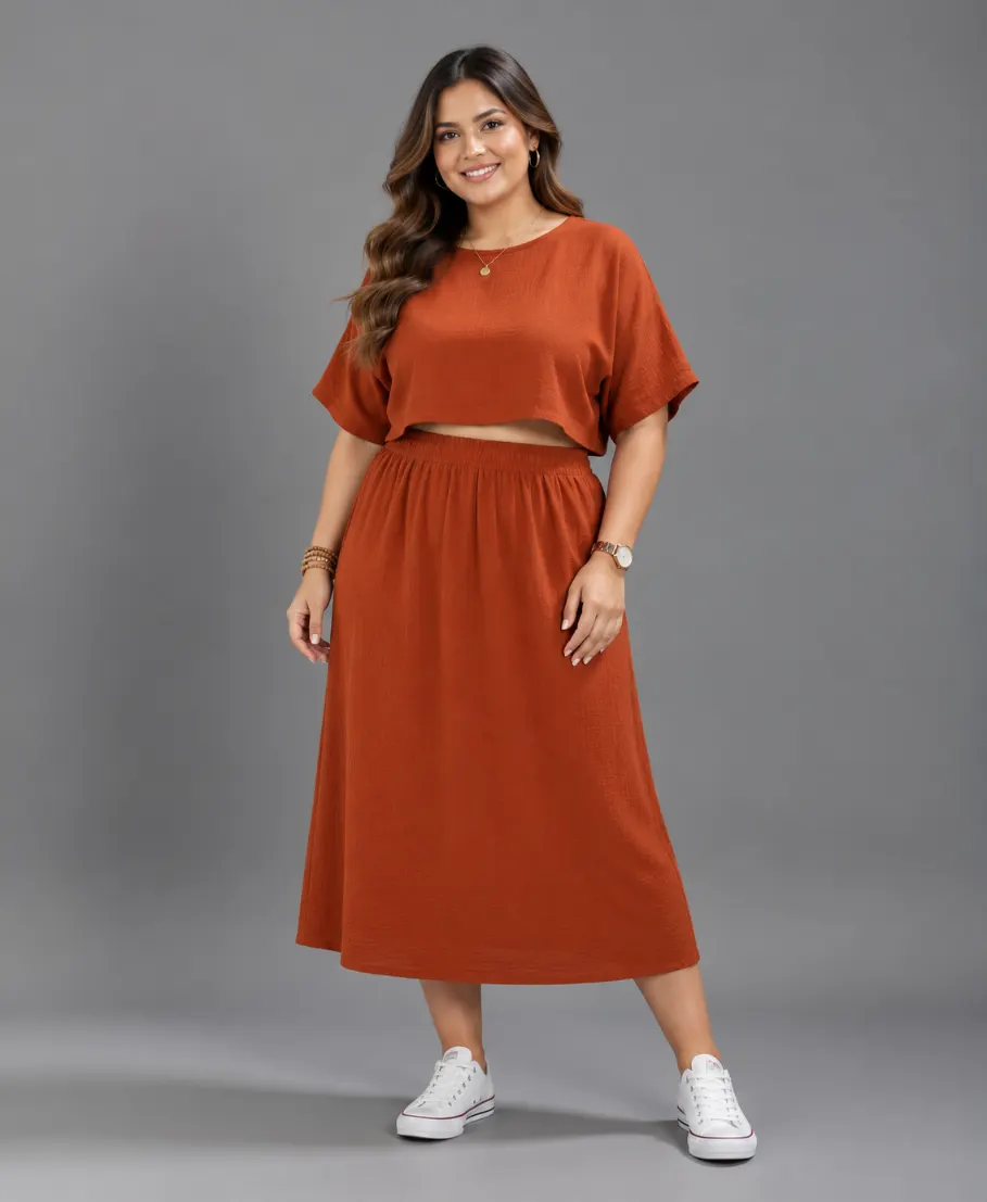 Lovshy Trendy Comfortable Top And Skirt Set nb - Image 7