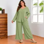 Women Classic Stylish Cord Set  Elegant Two Piece Outfit