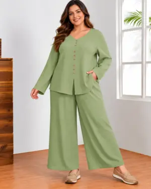 Women Classic Stylish Cord Set  Elegant Two Piece Outfit