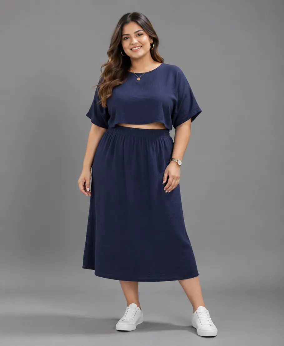 Lovshy Trendy Comfortable Top And Skirt Set nb