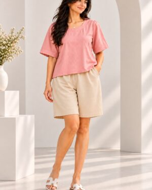 Lovshy Classy Women's Top And Shorts Combo