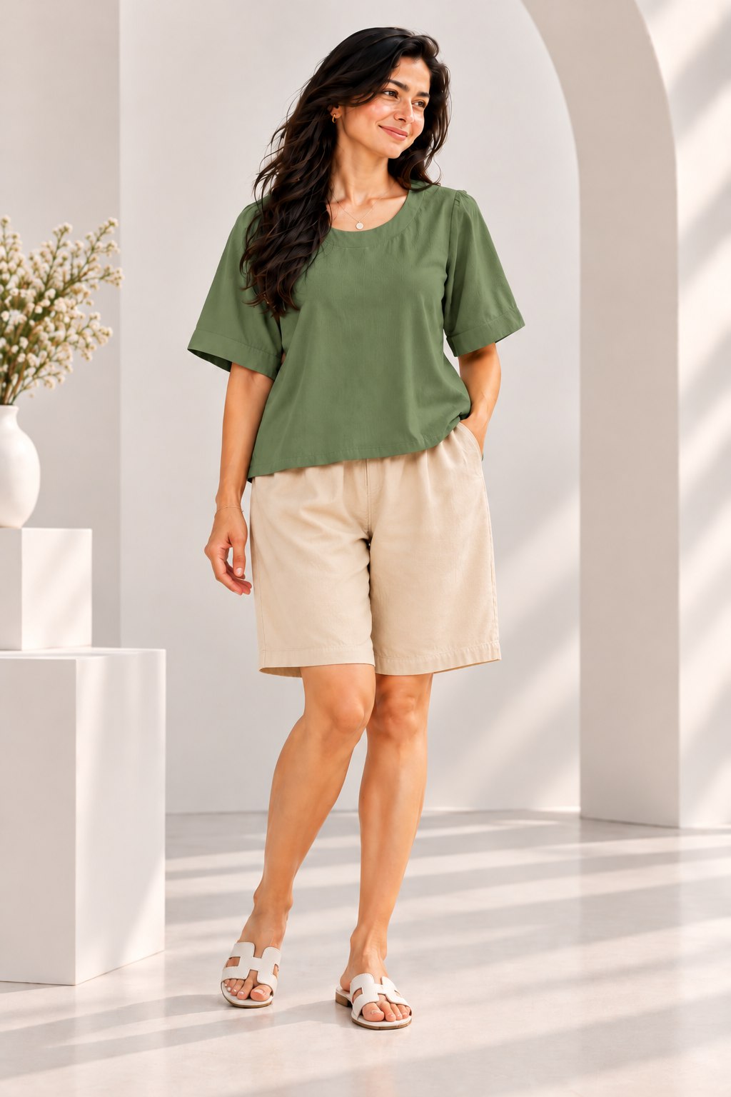 Lovshy Classy Women's Top And Shorts Combo - Image 4